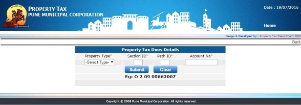 Get pune property tax receipt online PMC